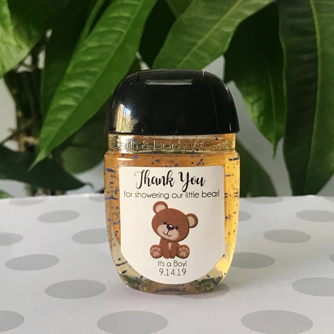 Teddy Bear baby shower favor labels, hand sanitizer favor label, hand sanitizer labels, teddy bear baby shower boy, bear shower girl MakerPlace by